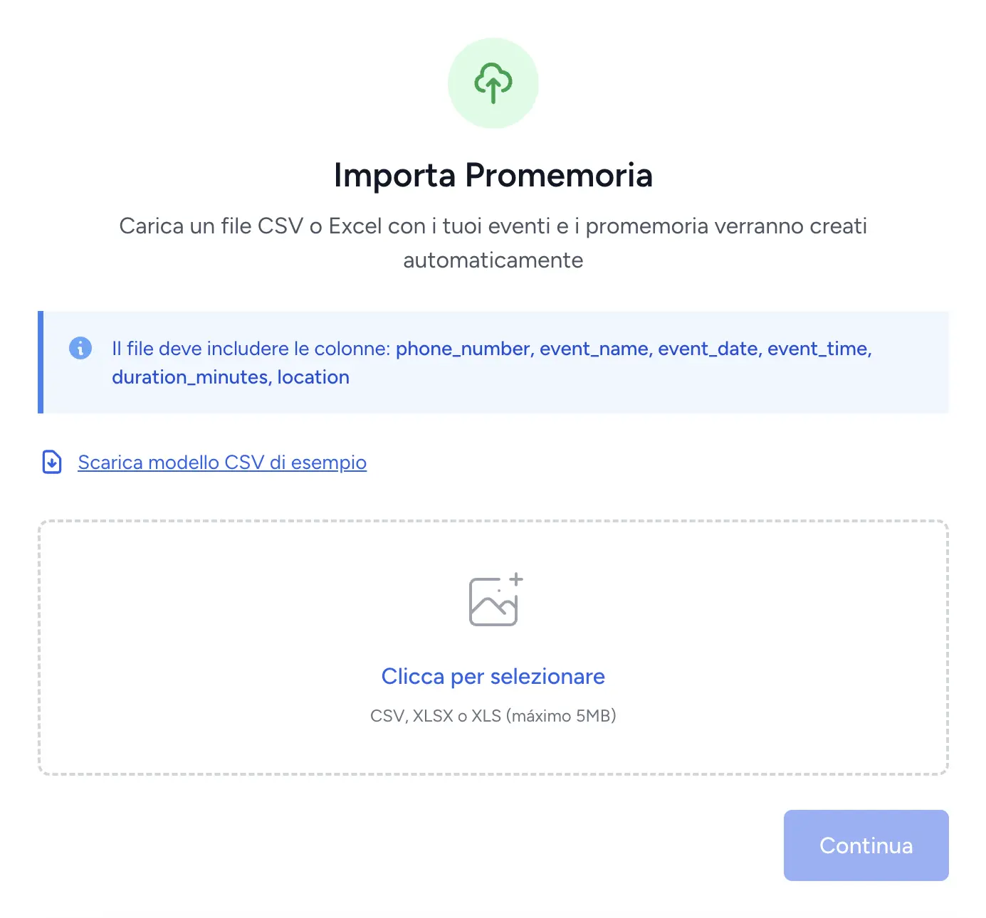 Importazione massiva